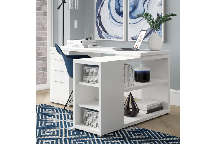 Cyra l shaped on sale desk white